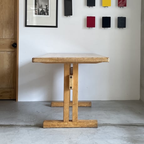 Solid Pine Table 1200 for "Les Arcs"-2 / Charlotte Perriand