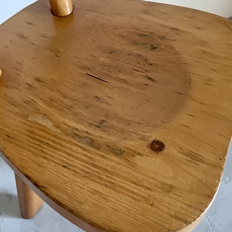 Solid Pine Chair / Rene Faublee / c.1950 France