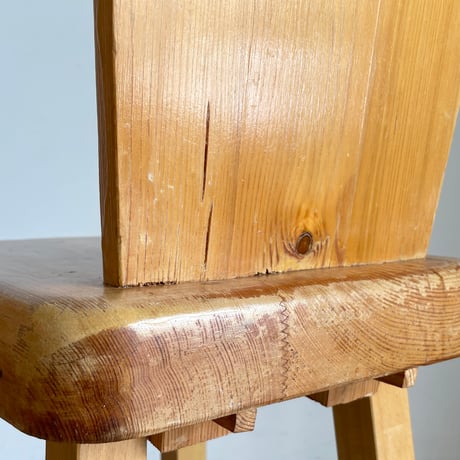 Solid Pine Dining Chair from Trois Vallées / Rene Martin -1