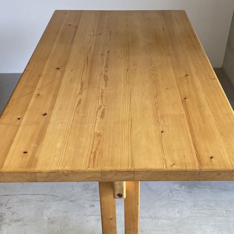 Solid Pine Table 1200 for "Les Arcs"-3 / Charlotte Perriand