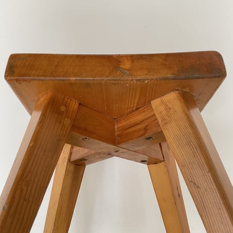 Solid pine stool for "Meribel"/ Christian Durupt / c.1950 -③