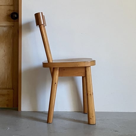 Solid Pine Chair / Rene Faublee / c.1950 France