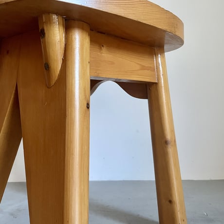 Solid Pine Chair / Rene Faublee / c.1950 France