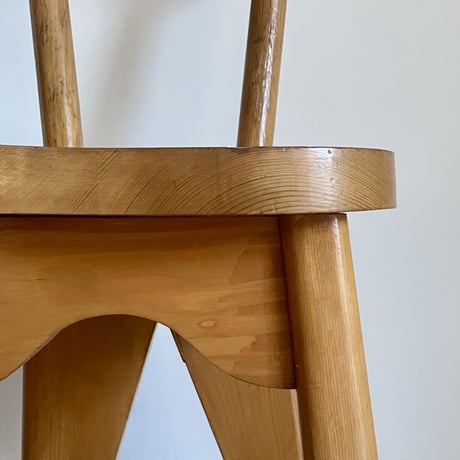 Solid Pine Chair / Rene Faublee / c.1950 France