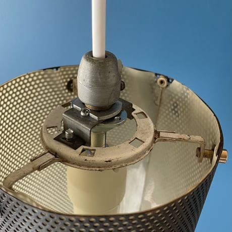 Perforated Metal Pendant Lamp / Unknown / France ca,1960