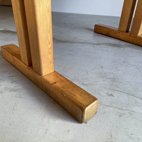 Solid Pine Table 1200 for "Les Arcs"-3 / Charlotte Perriand