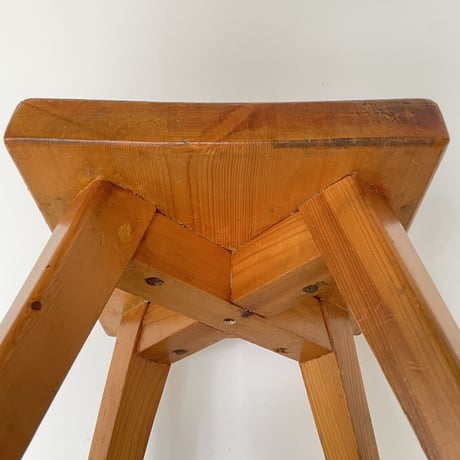 Solid pine stool for "Meribel"/ Christian Durupt / c.1950 -③