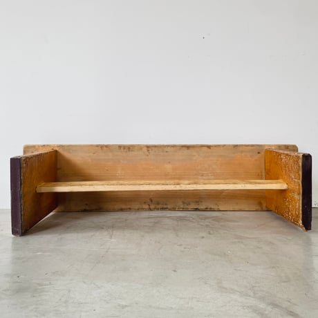 Solid Pine Bistro Bench from Trois Vallées / Rene Martin/ c.1960