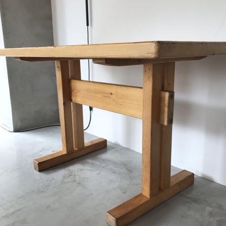 Solid Pine Table 1200 for "Les Arcs" / Charlotte Perriand