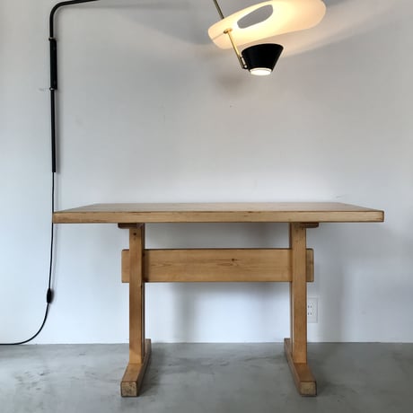 Solid Pine Table 1200 for "Les Arcs" / Charlotte Perriand
