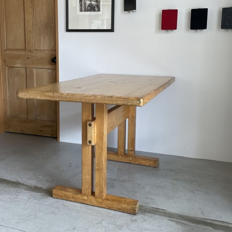 Solid Pine Table 1200 for "Les Arcs"-2 / Charlotte Perriand