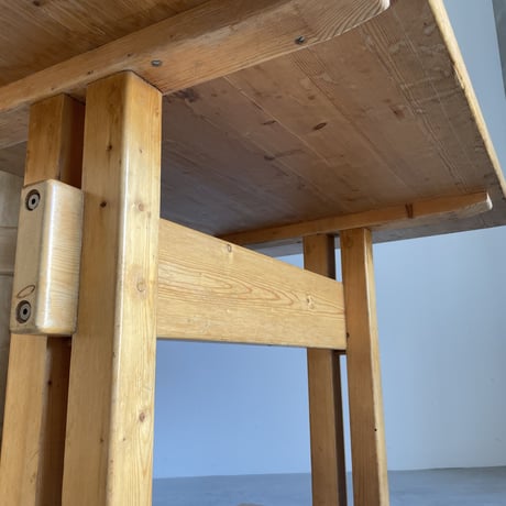 Solid Pine Table 1200 for "Les Arcs"-3 / Charlotte Perriand