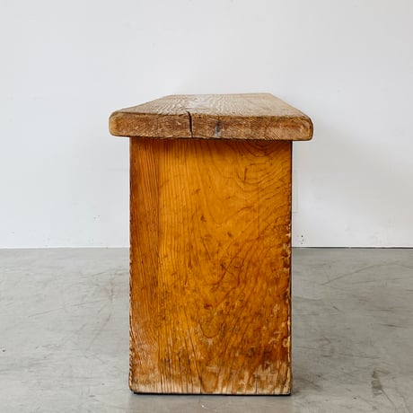 Solid Pine Bistro Bench from Trois Vallées / Rene Martin/ c.1960
