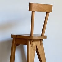 Solid Pine Chair / Rene Faublee / c.1950 France
