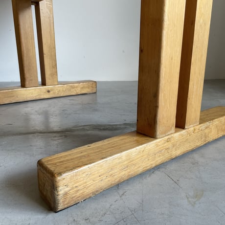 Solid Pine Table 1200 for "Les Arcs"-2 / Charlotte Perriand