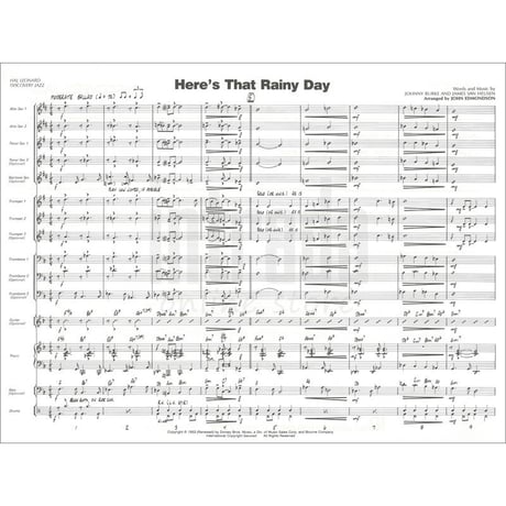 HERE'S THAT RAINY DAY / ミュージカル「Carnival in Flanders」挿入歌