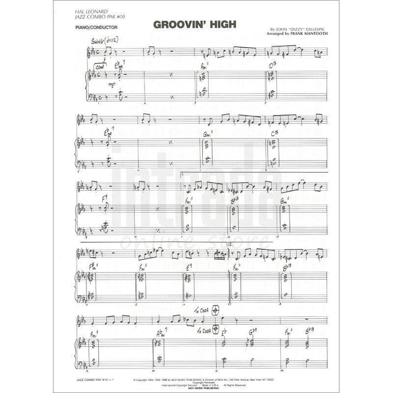 JAZZ COMBO PAK #10 / 「Groovin' High」「Bluesette」