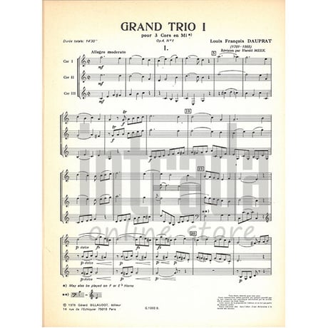 Grand Trio No.1, op.4, no.1 / ルイ＝フランソワ・ドープラ