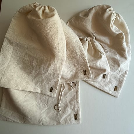 アンティークリネン巾着　RING  ナンバータグ