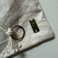 アンティークリネン巾着　RING  ナンバータグ