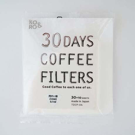 (Coming Soon) 30 Days Coffee Filters 1-4杯用 40枚入