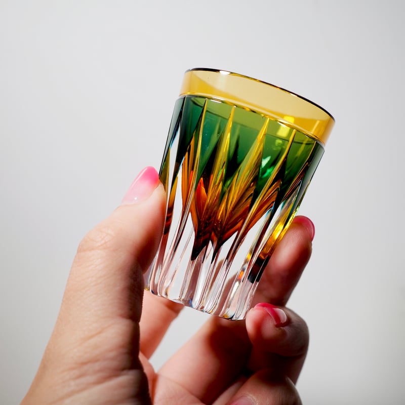 ショットグラス 青×アンバー | ともきりこ TOMOKIRIKO