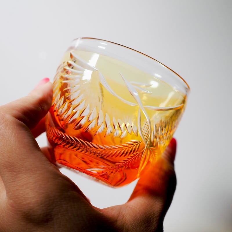 ぐい呑 鳳凰 オレンジ〜赤 | ともきりこ TOMOKIRIKO