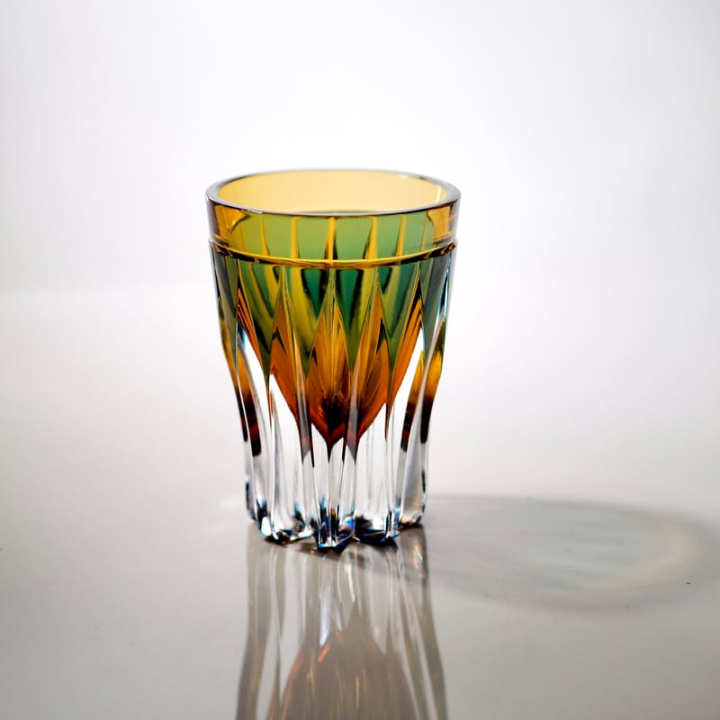 ショットグラス 青×アンバー | ともきりこ TOMOKIRIKO