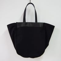 山羊革 巾着トートバッグ-MSサイズ・ブラック（GOKT-MS-BK