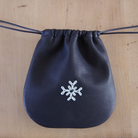 モチーフ刺繍・鹿革ミニ巾着　Sサイズ・ロング（ポシェット）（DMK(P)-S-L）