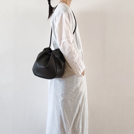 山羊革 巾着トートバッグ-LS（Lショート）サイズ／細ロープ（GOKT-LS-(S)）