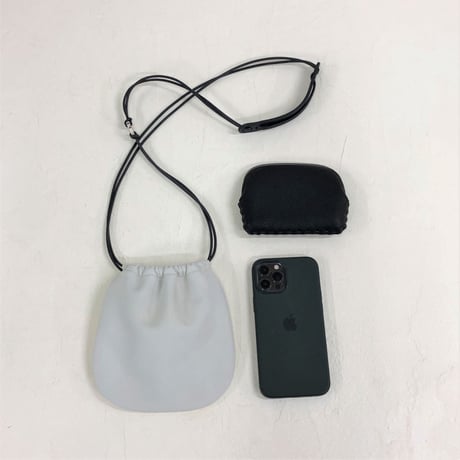 仔牛革 ミニ巾着　Sサイズ・ロング（ポシェット）（CMK-S-L）