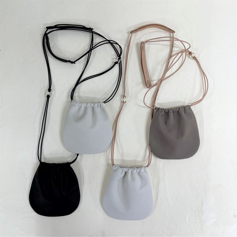 仔牛革 ミニ巾着 Sサイズ・ロング（ポシェット）（CMK-S-L