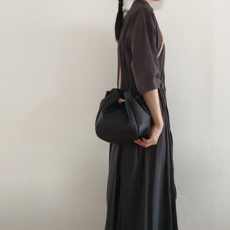 山羊革 巾着トートバッグ-LS（Lショート）サイズ／細ロープ（GOKT-LS-(S)）