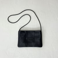 山羊革 巾着トートバッグ-MSサイズ・ブラック（GOKT-MS-BK