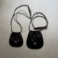 モチーフ刺繍・鹿革ミニ巾着　Sサイズ・ロング（ポシェット）（DMK(P)-S-L）