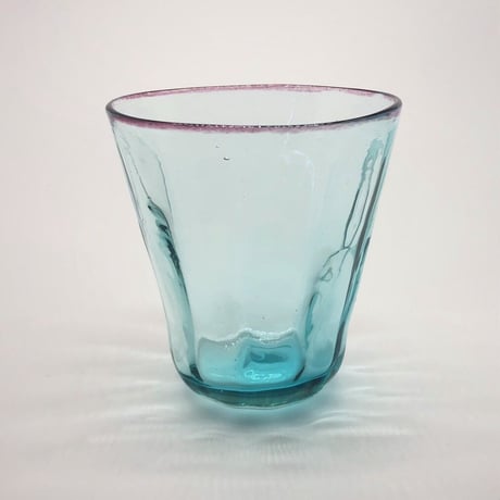 おおやぶみよ＿モールグラス（アクアブルー縁ピンク）