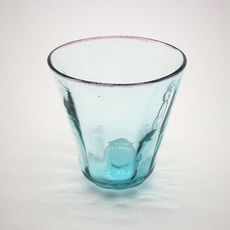 おおやぶみよ＿モールグラス（アクアブルー縁ピンク）