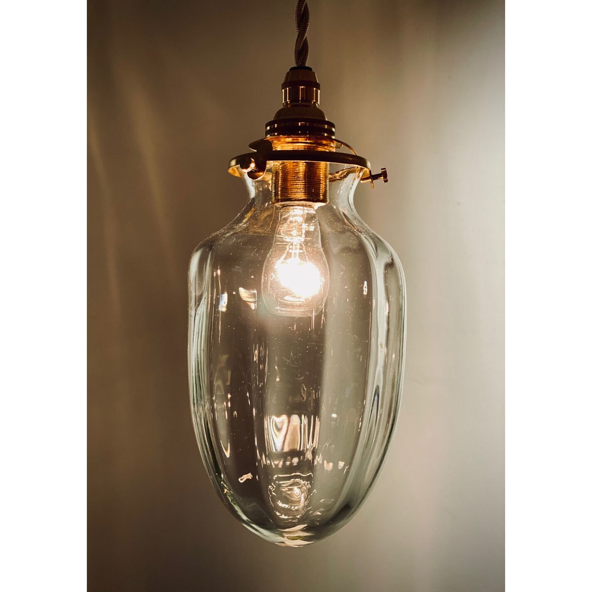 おおやぶみよ＿ランプシェード（丸長）モール コード/真鍮 | HIZUKI