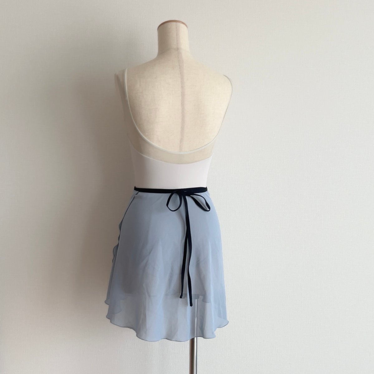 【リップル洋品店】巻きスカート（ブルー） martinique スカート リップルオーガンジー刺繍タイトスカート