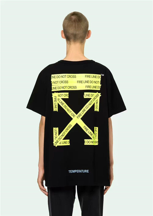 販売在庫 新品Off- White 両面ロゴ Tシャツ男女兼用白 L02 - トップス