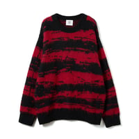 DISTORTED STRIPE KNIT / red
