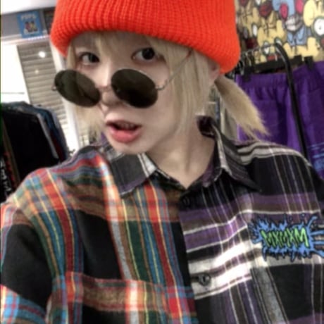 MxMxM チグハグ NEL SHIRT / PURPLE