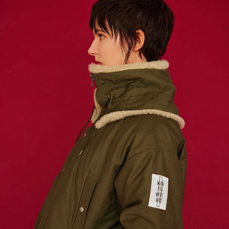 BOA STAND COLLAR COAT / green