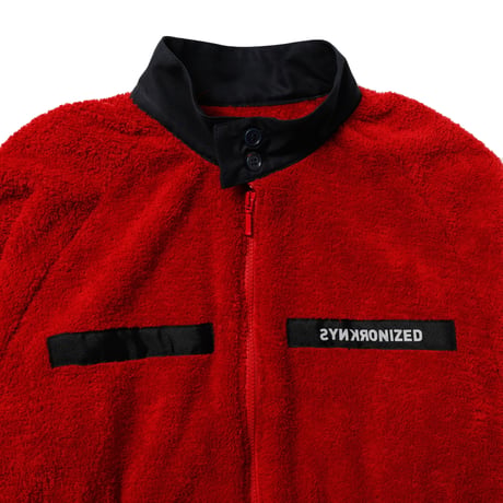 FLEECE HARRINGTON JACKET / red