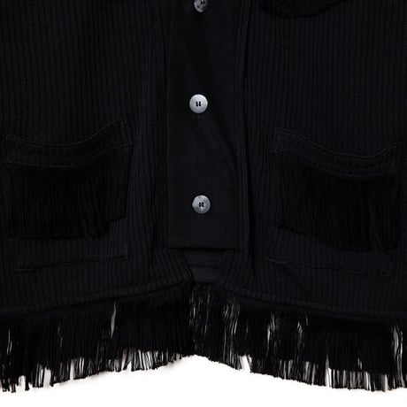 FRINGE CARDIGAN / black