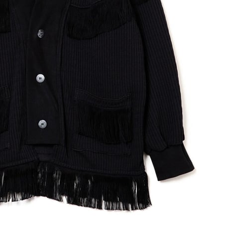 FRINGE CARDIGAN / black