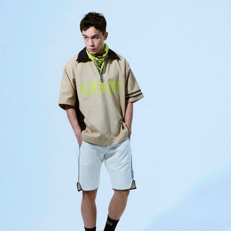 HALF ZIP H/S SHIRT beige