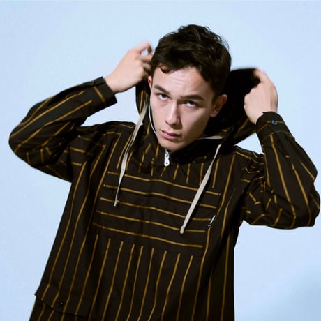 STRIPE SMOCK SHIRT / black