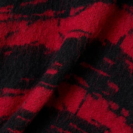 DISTORTED STRIPE KNIT / red